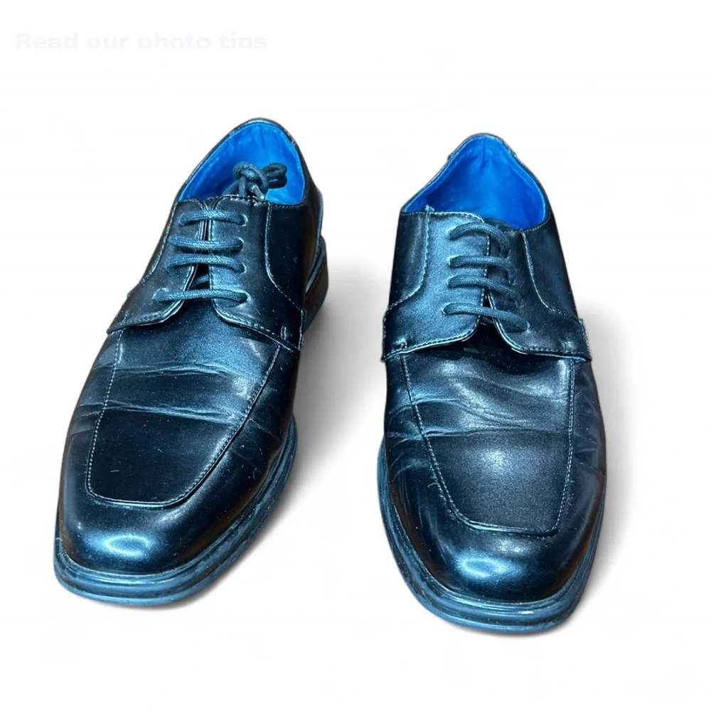 PERRY ELLIS PORTFOLIO Black Oxfords Men’s Shoes 9.5 Ultra Foam Good Condition